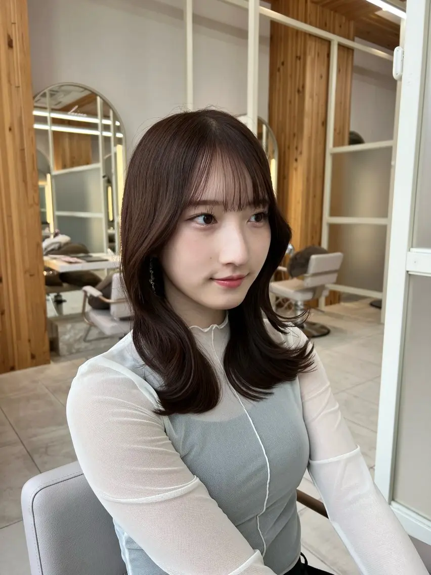 韓国風カット🇰🇷+艶カラー❣️+極上トリートメントの写真