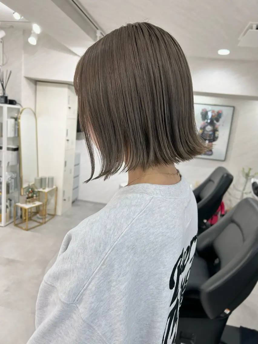 ミディアム カラー カット ヘアカラー トリートメント 髪質改善will hairdesignのヘアスタイル