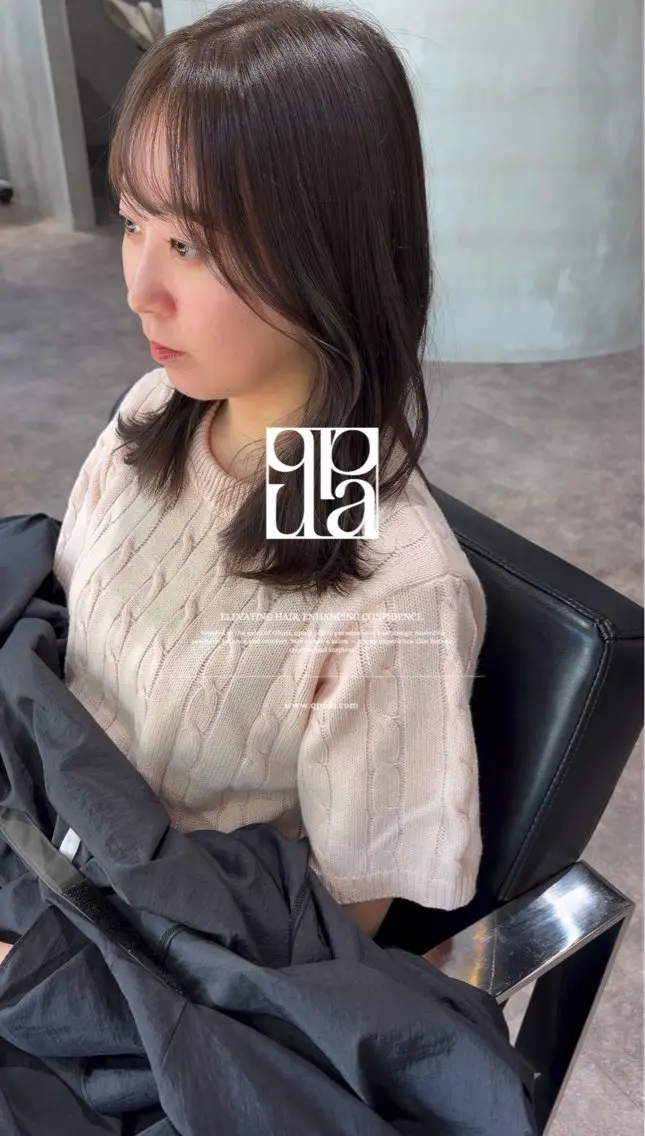セミロング カラー ブリーチ 透明感カラー ブリーチなしカラー レイヤーカット カット ヘアカラー トリートメント 城 慎太郎のヘアスタイル