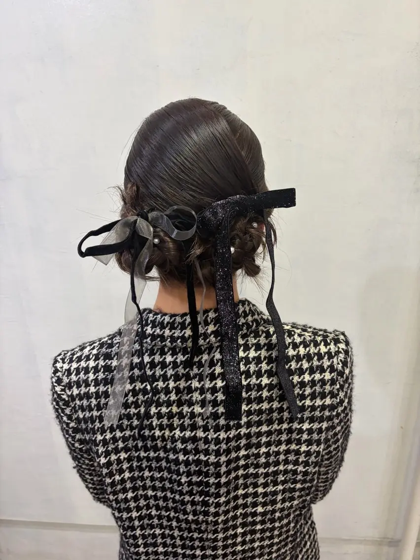 セミロング ヘアアレンジ ヘアセット 髪質改善特化🥣🫧 天神美容室のヘアスタイル