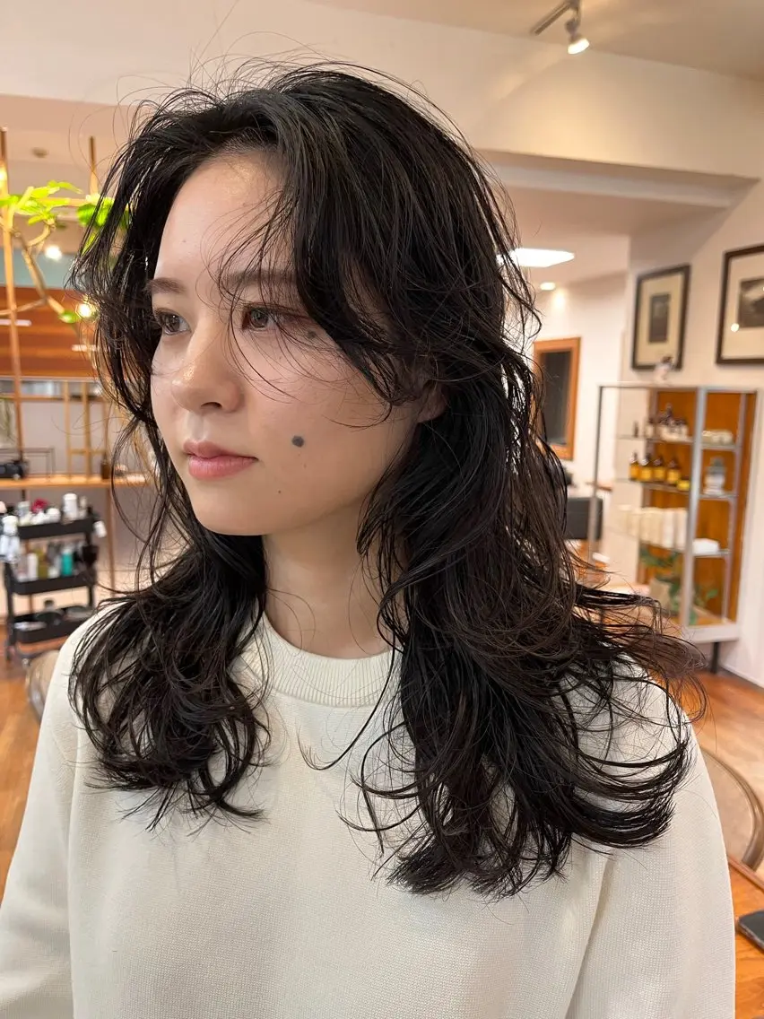ロング パーマ ロング 若林 良のヘアスタイル