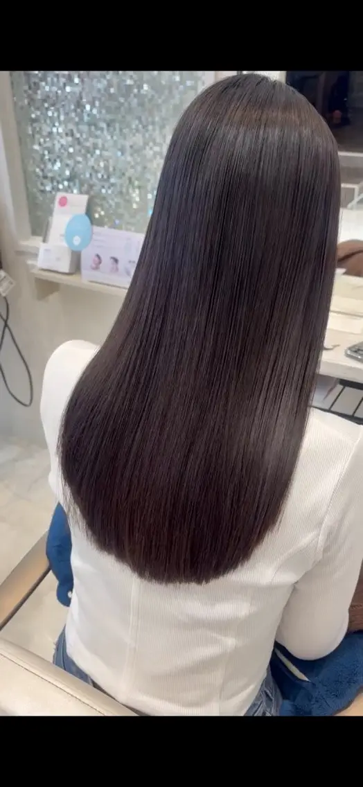 セミロング 縮毛矯正 北川 百々果のヘアスタイル