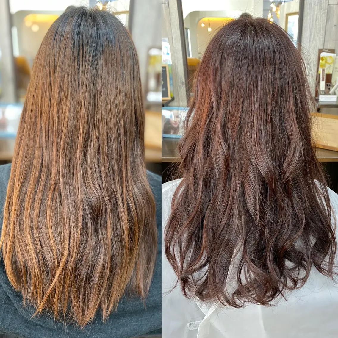 カラー ブラウンカラー ピンクカラー 大芝 沙耶のヘアスタイル