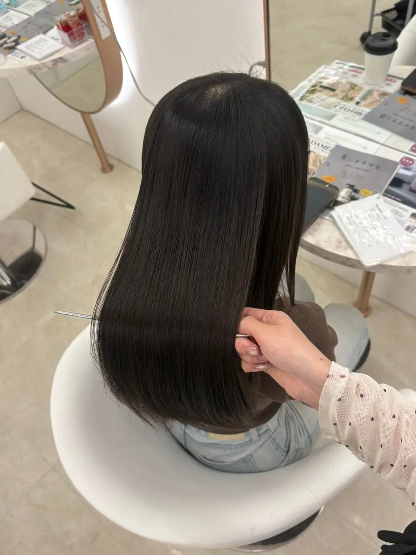 ロング 縮毛矯正 トリートメント tomoka/ 茶屋町/モデル募集中のヘアスタイル