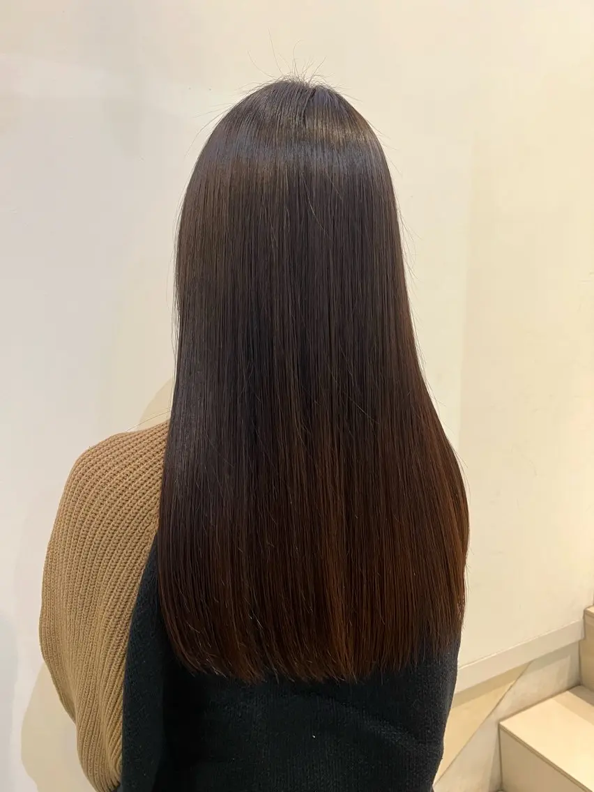 ロング カラー カット ヘアカラー トリートメント ブリーチしない暖色 カラー🥀杉 優菜のヘアスタイル