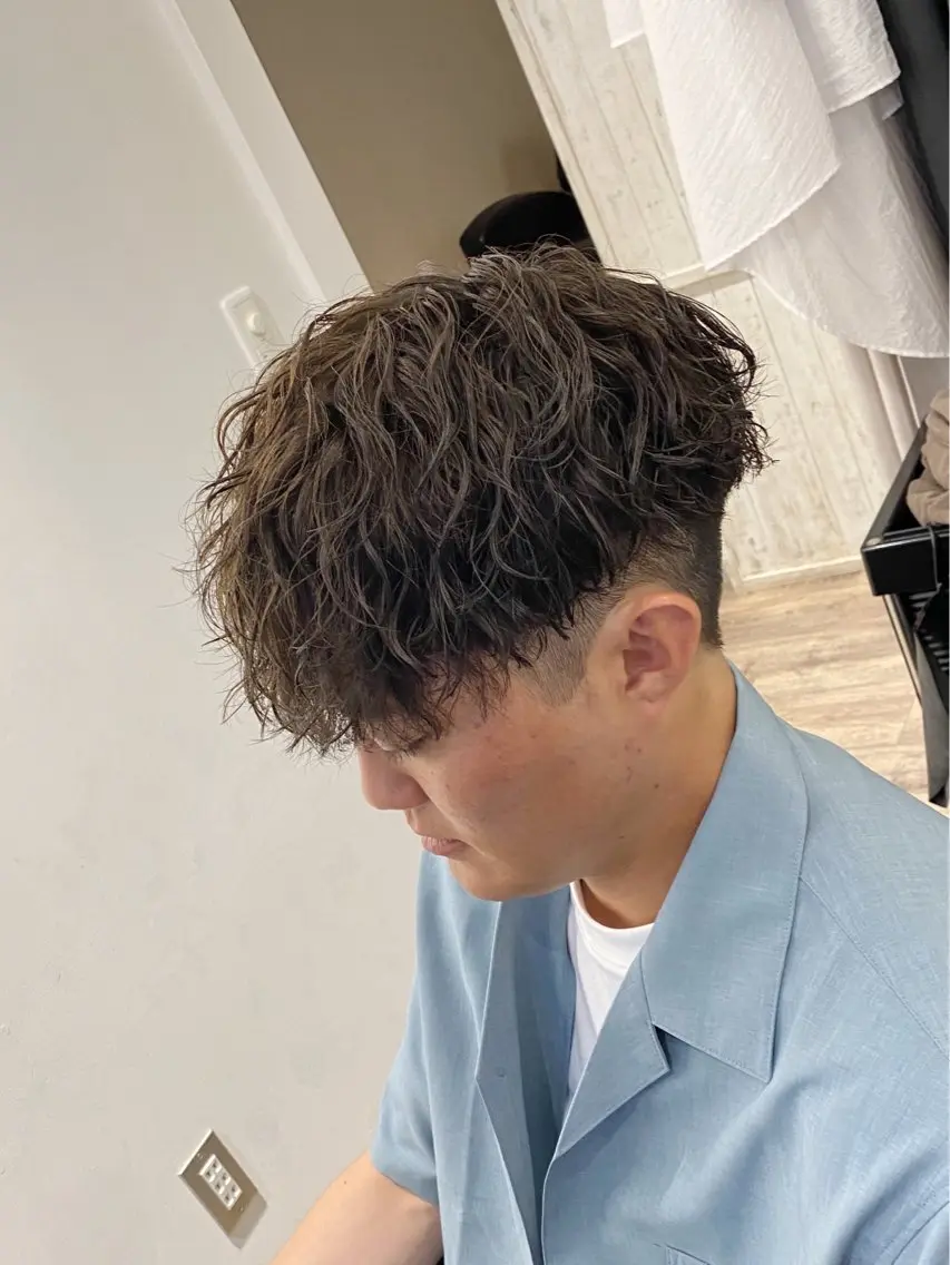 パーマ メンズ 原田 涼矢のヘアスタイル