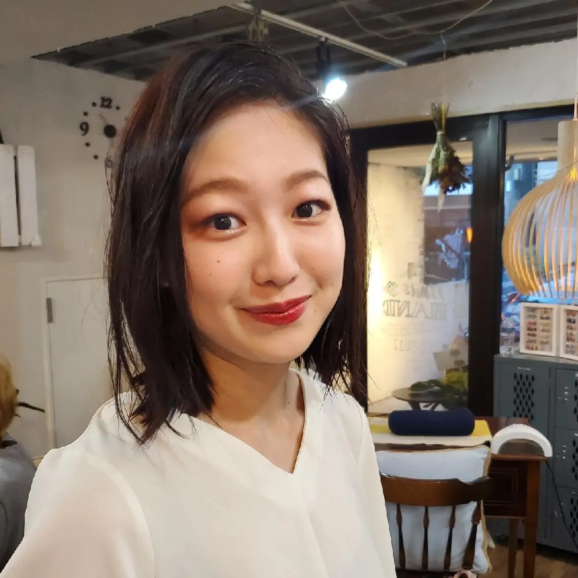 ミディアム カラー カット ヘアカラー トリートメント 韓国レイヤー柔らかい 地毛風縮毛矯正/マツのヘアスタイル