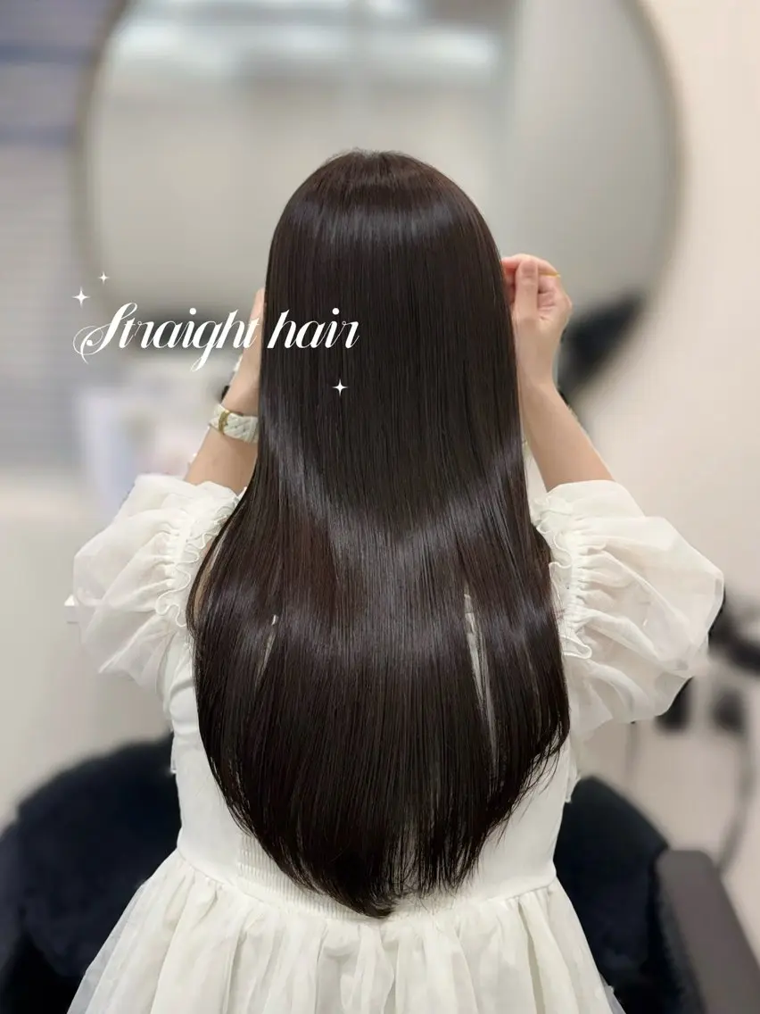 ロング 髪質改善 トリートメント カット 縮毛矯正 𝜗𝜚cocoro 韓国𝜗𝜚のヘアスタイル