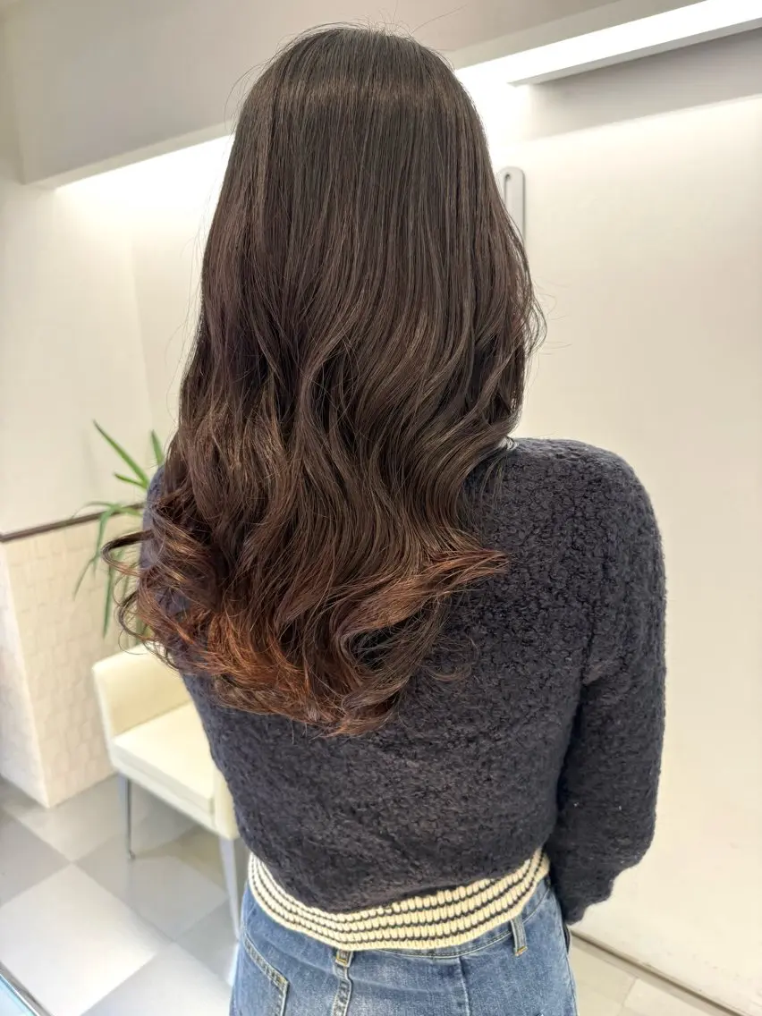 ロング パーマ カット パーマ トリートメント デジタルパーマ 🌀ボブ　萩原　龍のヘアスタイル