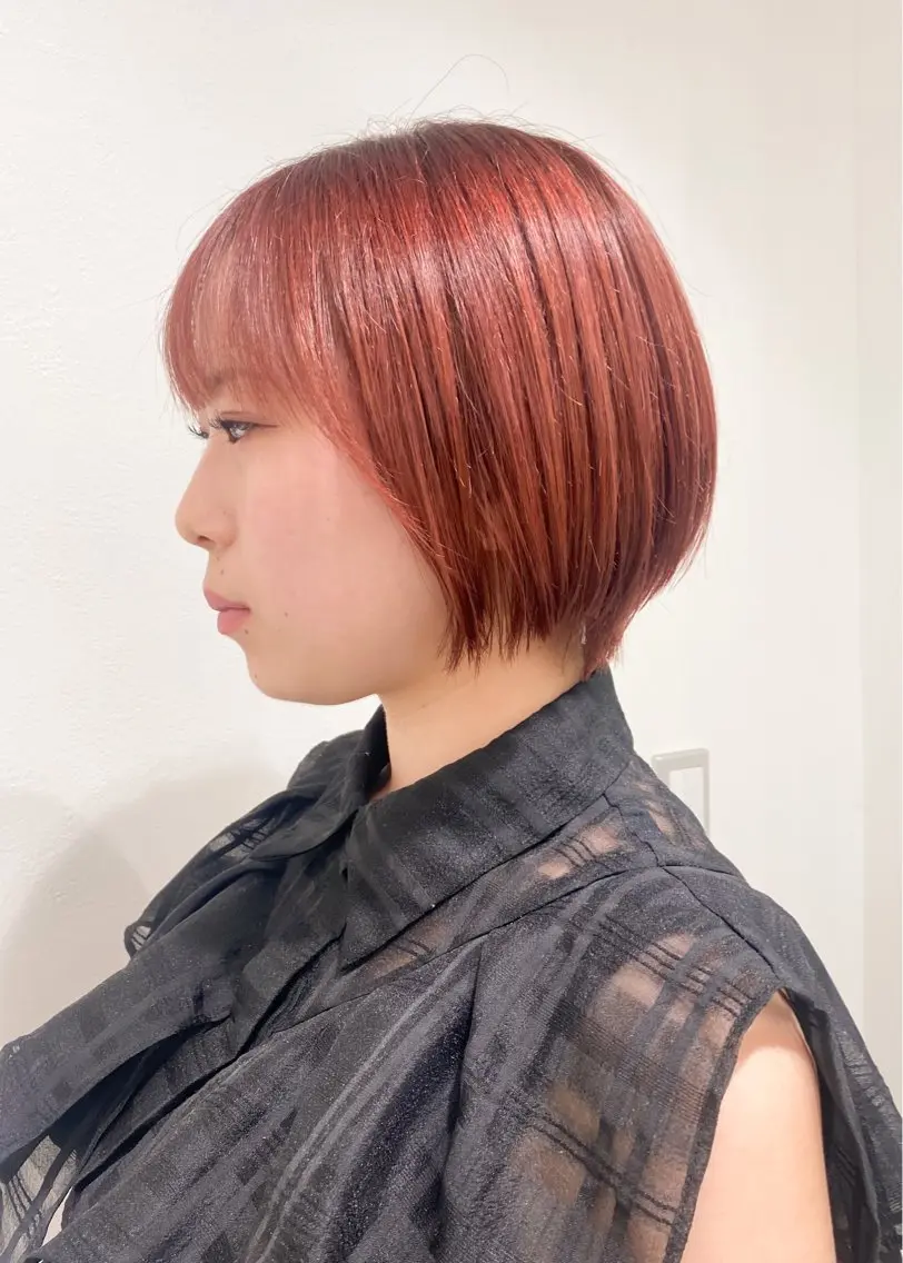 ショート カラー ピンクカラー ショートヘア カット ヘアカラー トリートメント tomomi /レイヤーカットのヘアスタイル