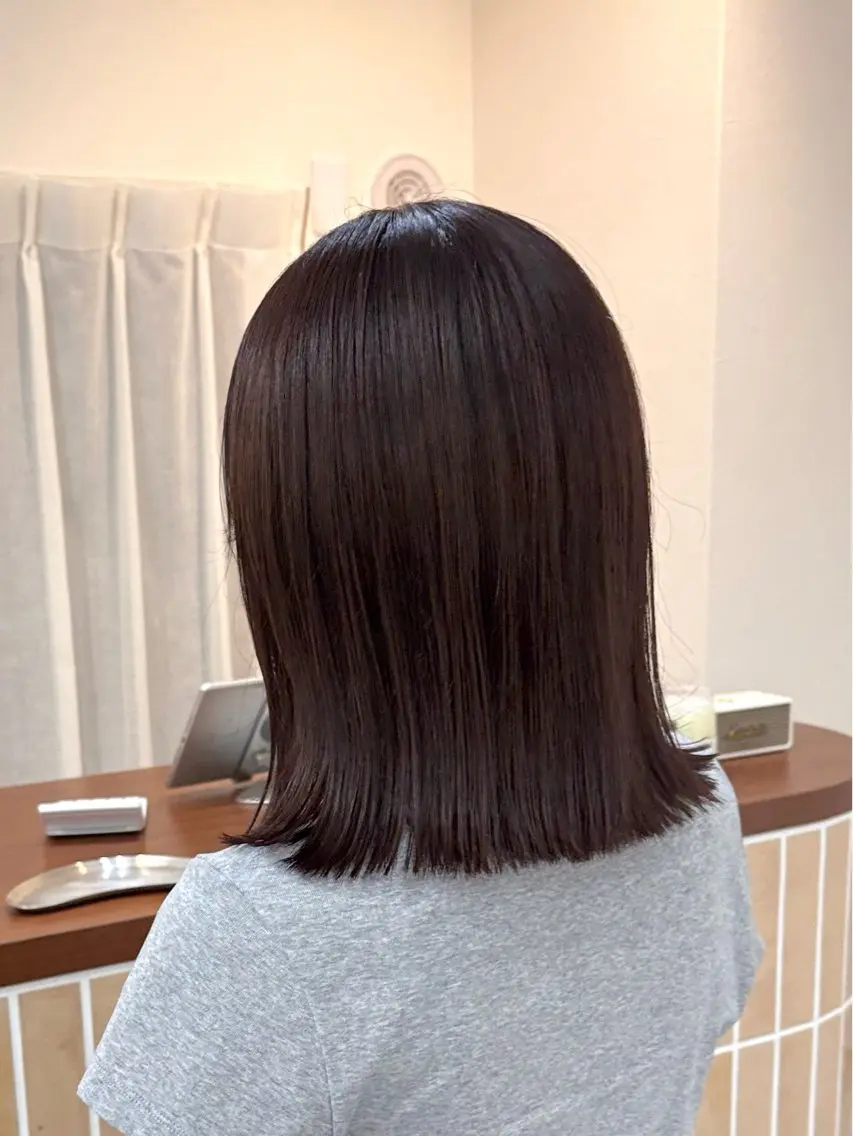 ミディアム カット ヘアカラー トリートメント ハル🌸柔色/ ブリーチなし/艶髪のヘアスタイル