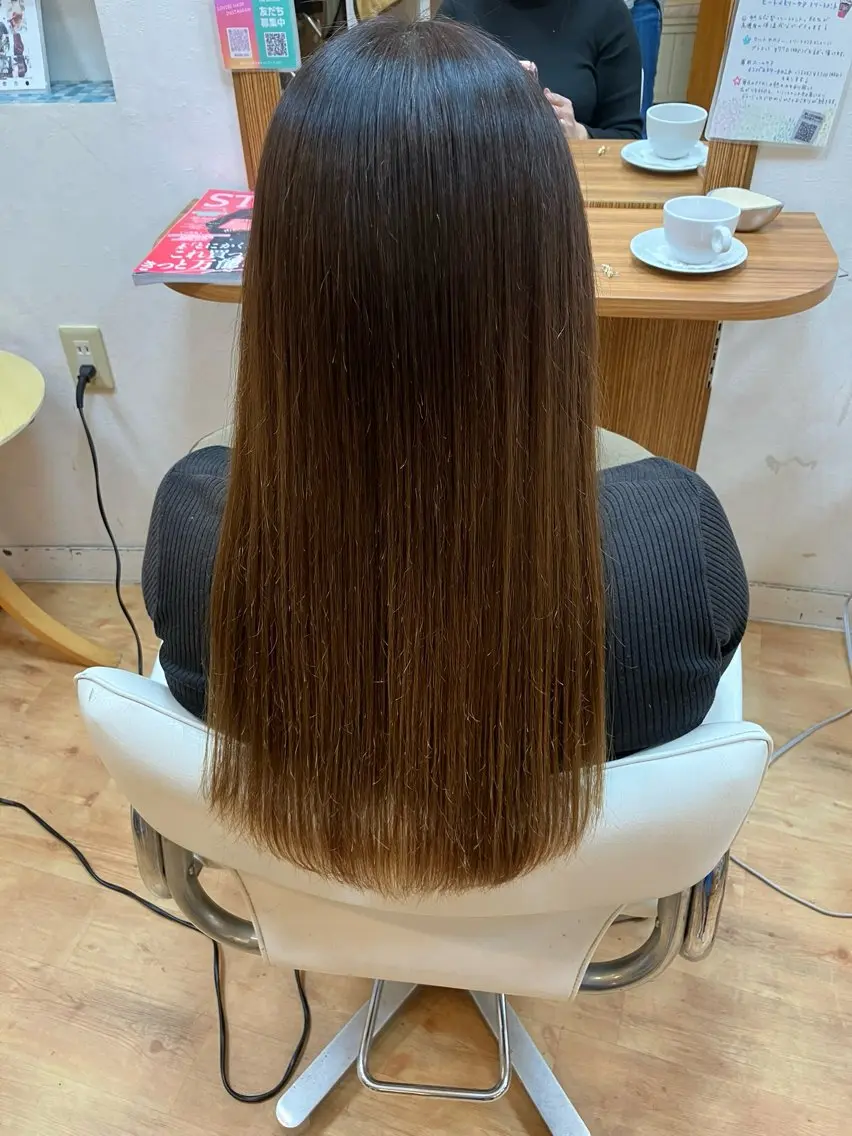 ロング 高畑駅×縮毛矯正 縮毛矯正×湯浅貴子のヘアスタイル
