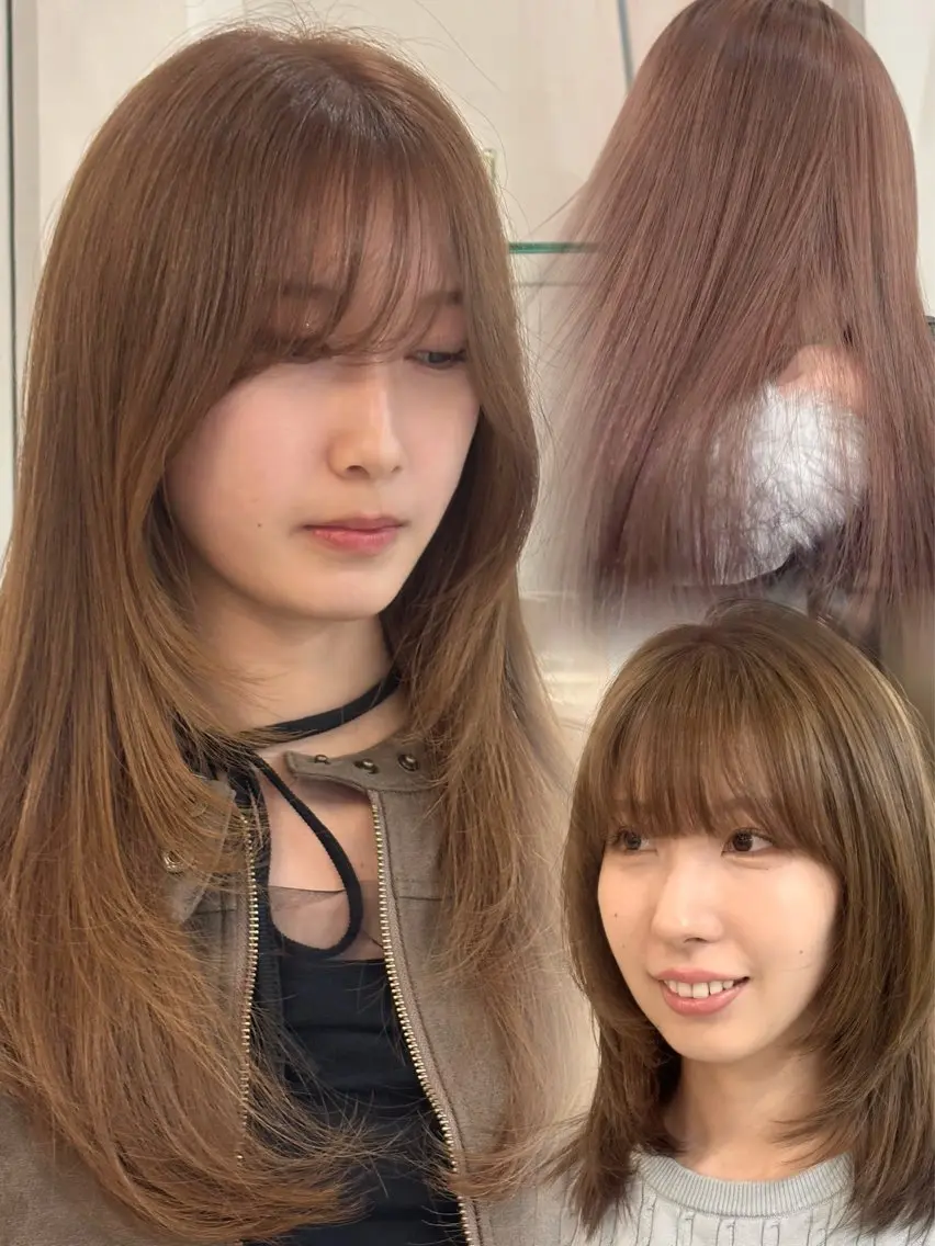 人気No.2✨超音波アイロンサービス🤎🧸ブリーチなしダブルカラー+カット+BYKARTE3step ※ケア剤付きの写真