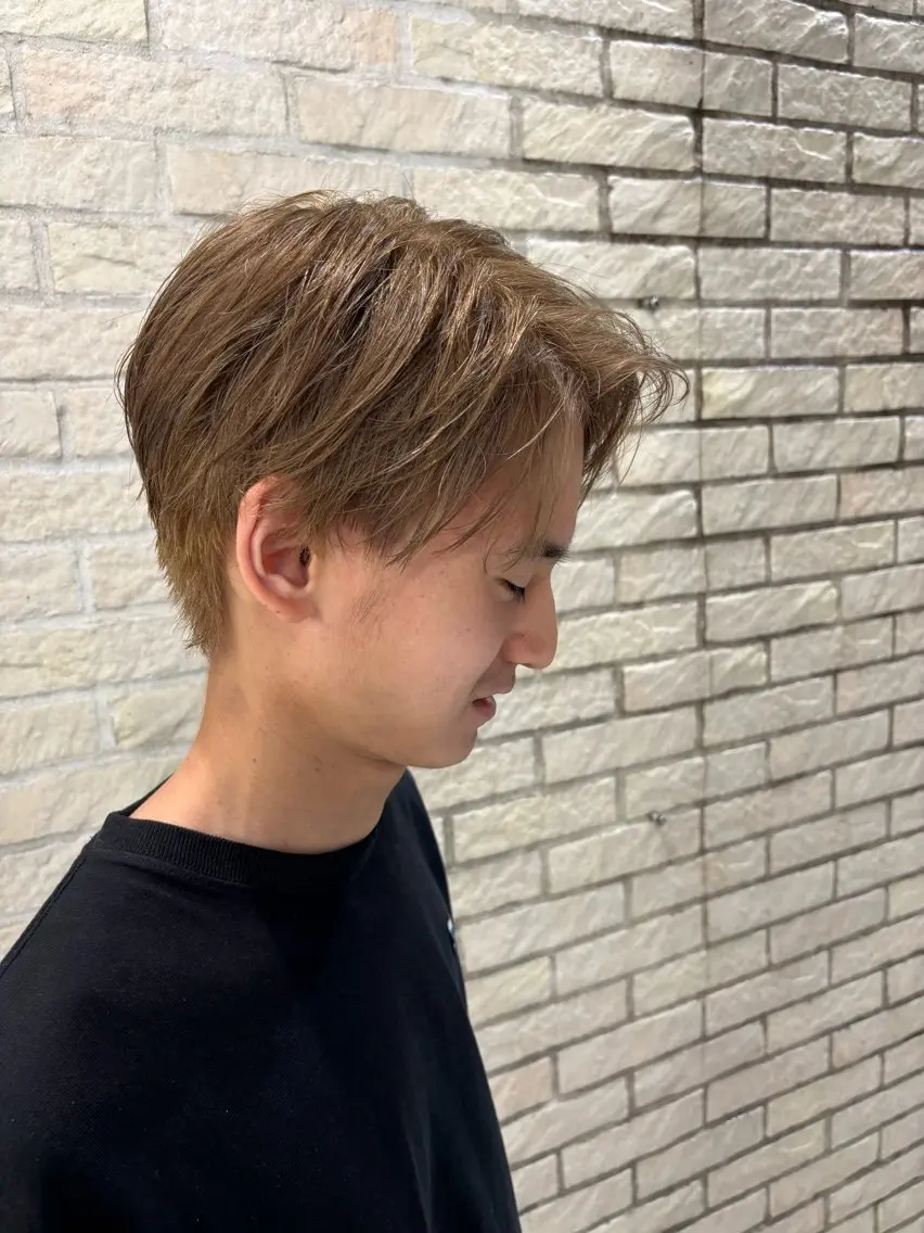 ミディアム カラー メンズ 【メンズ特化】セン ターパート/保坂太一のヘアスタイル