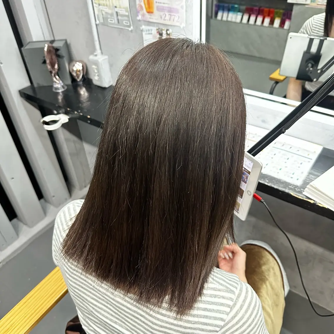 セミロング カラー ヘアカラー トリートメント 出崎 風果のヘアスタイル