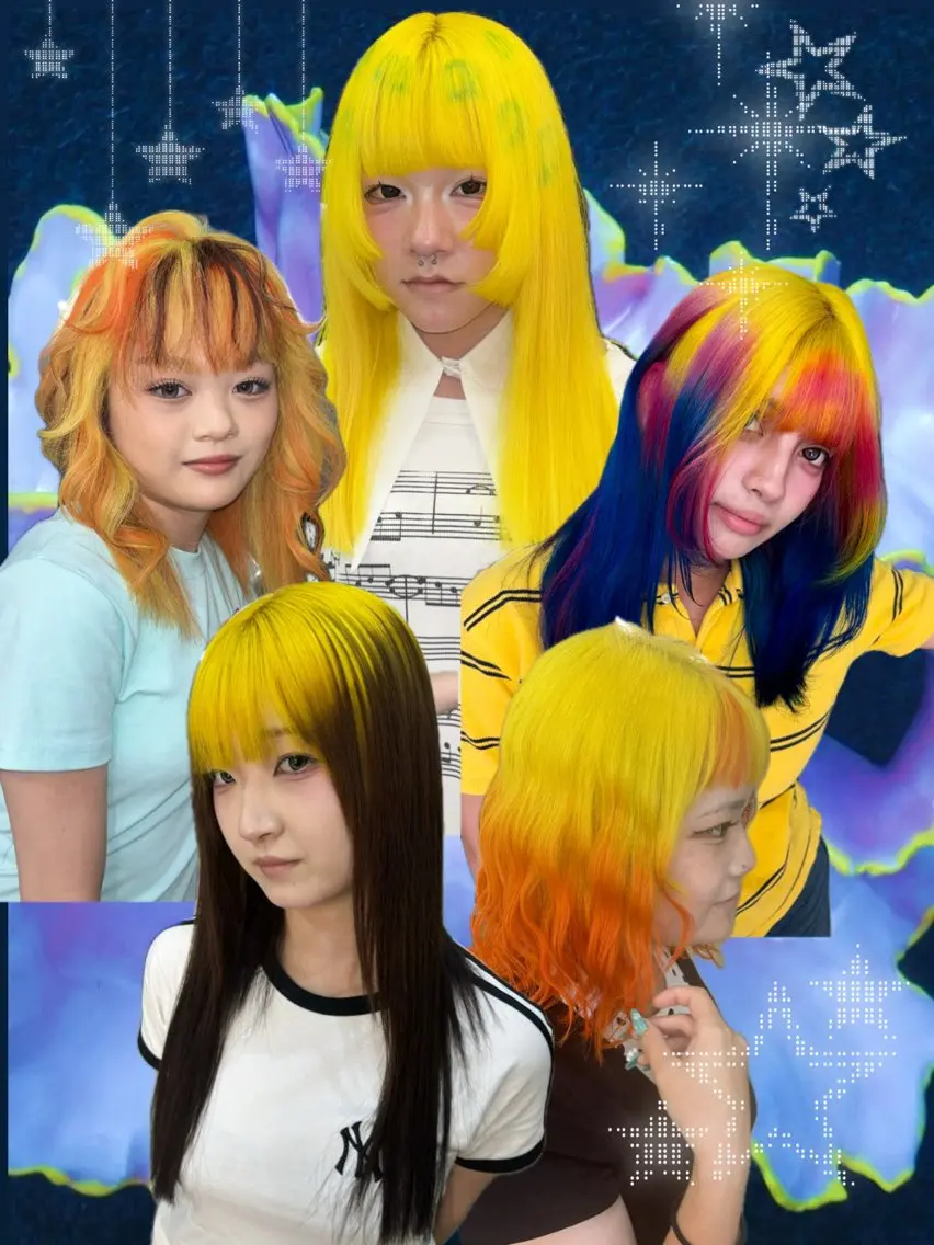 セミロング カラー ヘアカラー デザインカラー /rioのヘアスタイル