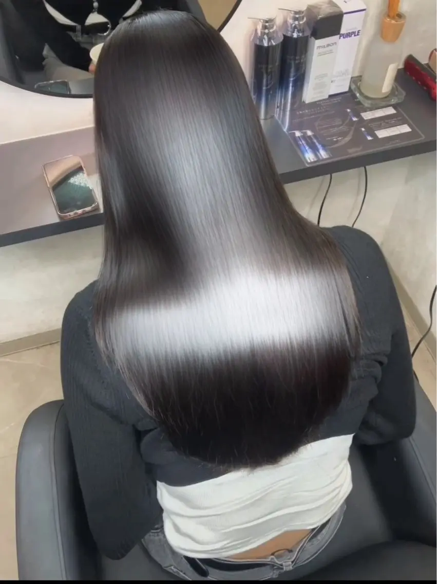 ロング カット ヘアカラー トリートメント ひゅうが/新宿 髪質改善/縮毛矯正のヘアスタイル
