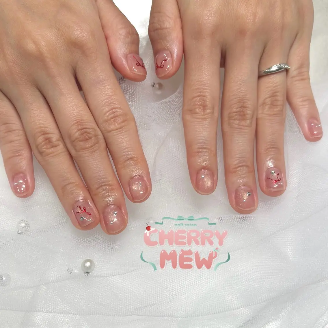 ネイル ショートネイル ハンドネイル あかり 🍒´-のネイルデザイン