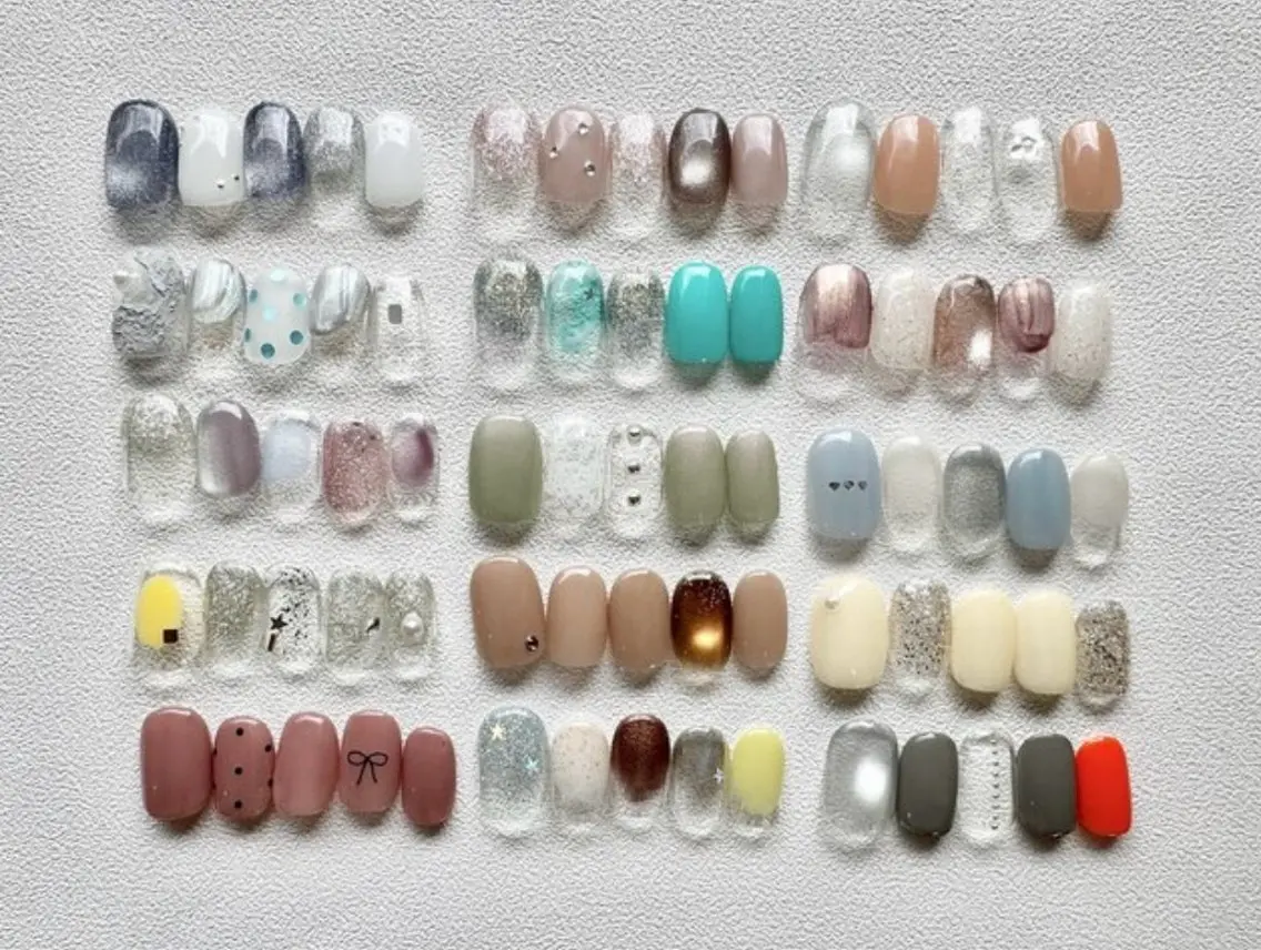 【ハンド】🧃アシンメトリー/トレンドデザインジェル【オフ無し×】の写真