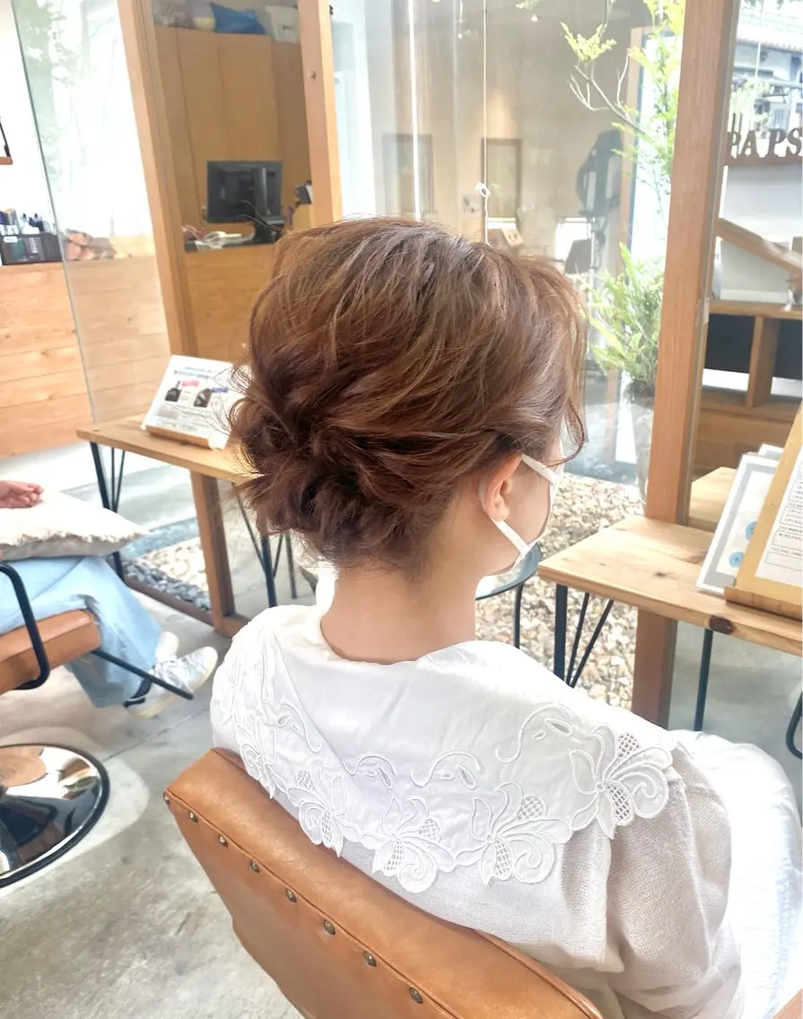 ヘアアレンジ ボブ ヘアセット 酸性ストレート/ブリ ーチなしWカラー河本のヘアスタイル
