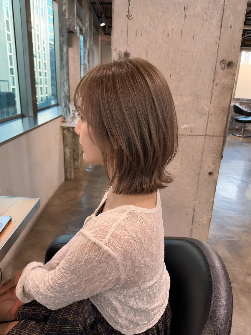 ミディアム カット ヘアカラー トリートメント ヘッドスパ ヘアセット 🩵必ず可愛く ボブ／ショート🩵のヘアスタイル