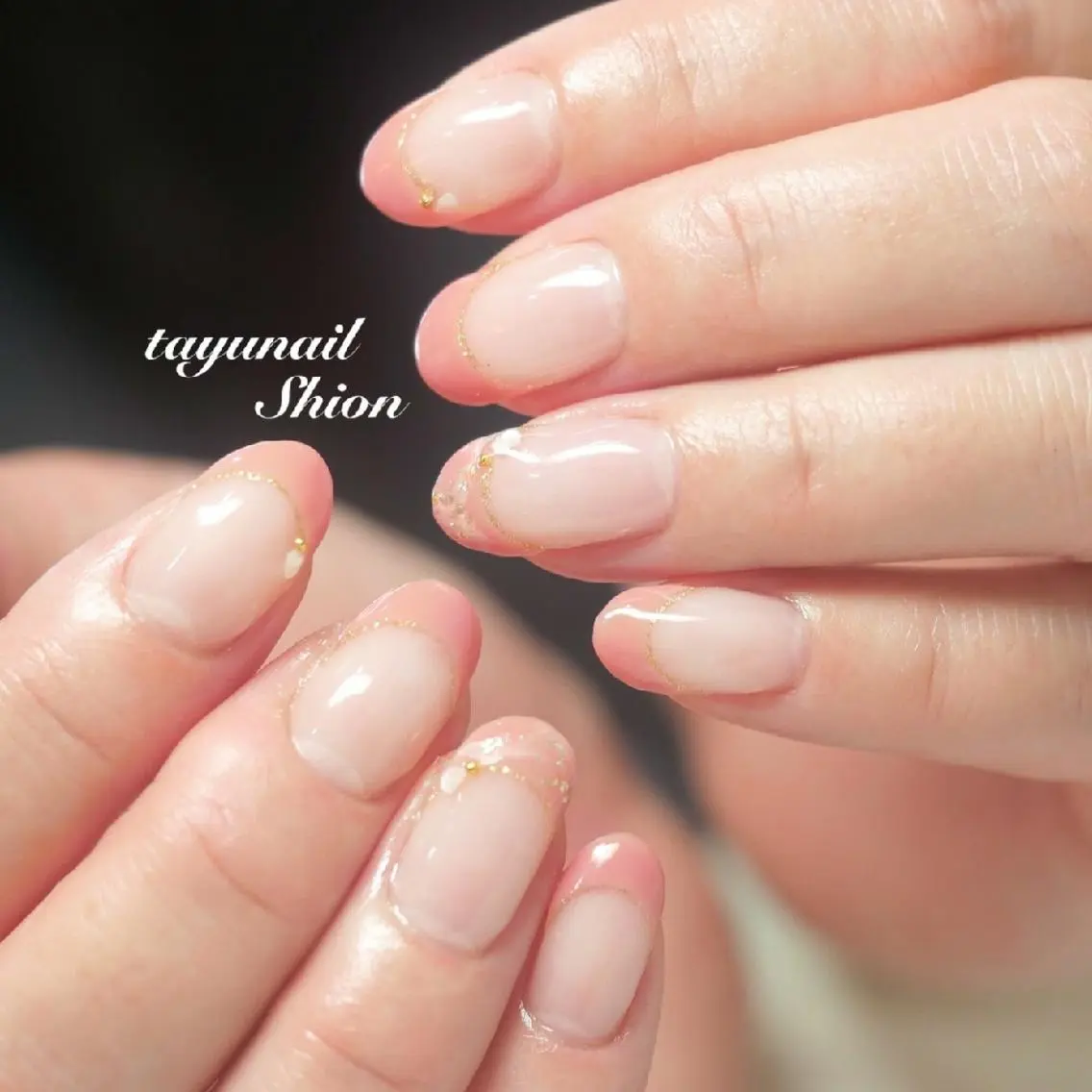 ネイル ブルー クリアネイル フレンチネイル ジェルネイル パラジェル ネイルサロン 【たゆnail】のネイルデザイン