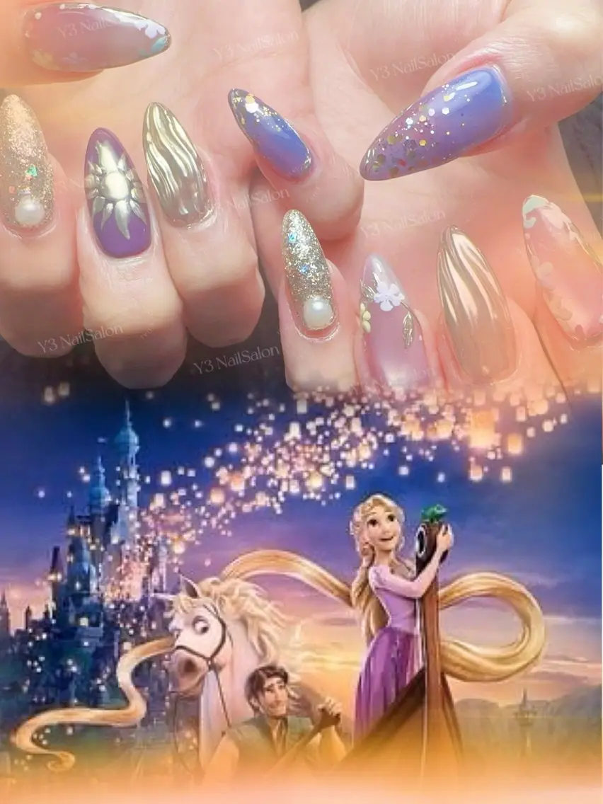 ネイル アートネイル 長さ出し フラワーネイル グラデーション 韓国ネイル ハンドネイル Y3 NailSalonのネイルデザイン