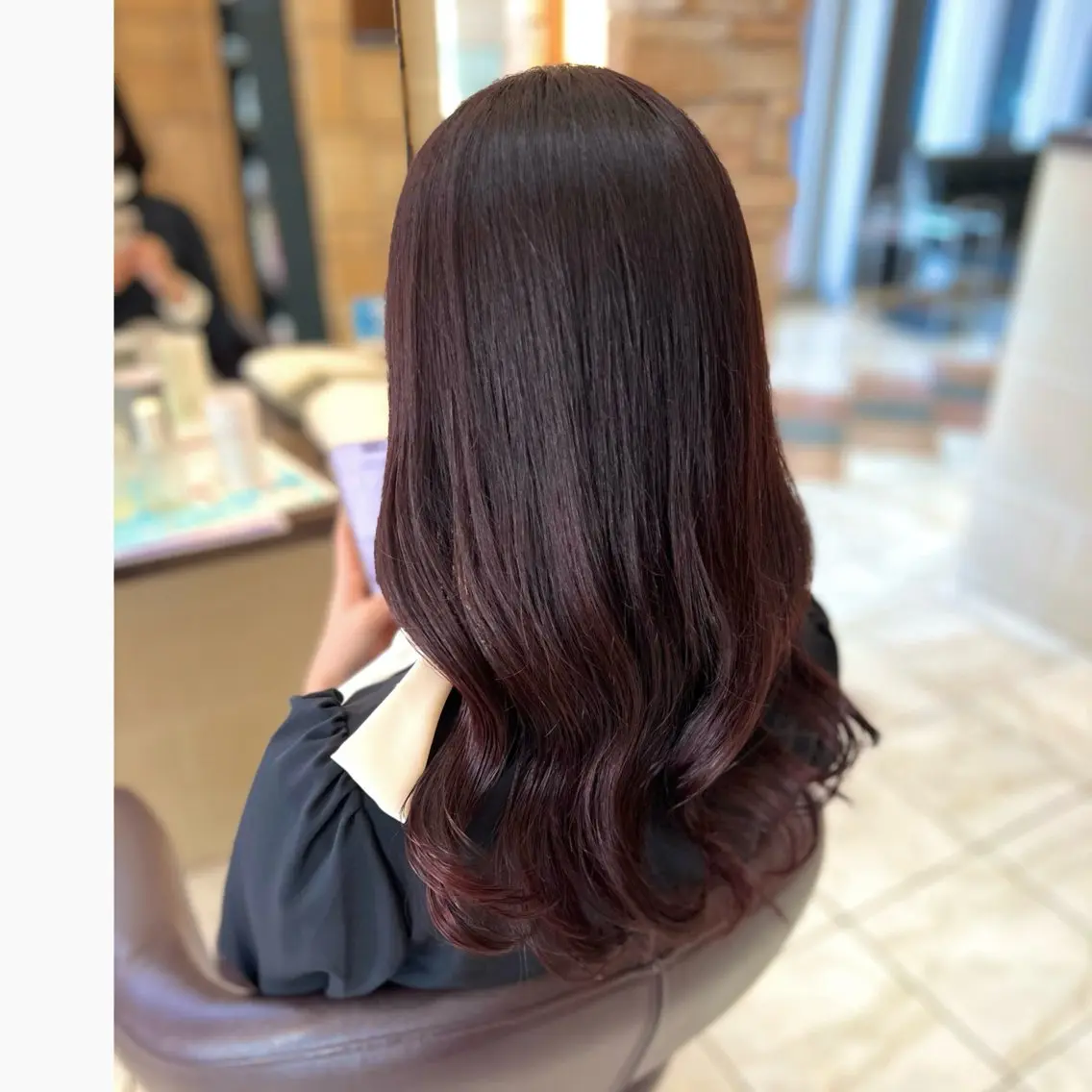ロング カラー ボルドーカラー ダブルカラー Luana .Rioneのマツエク・マツパデザイン