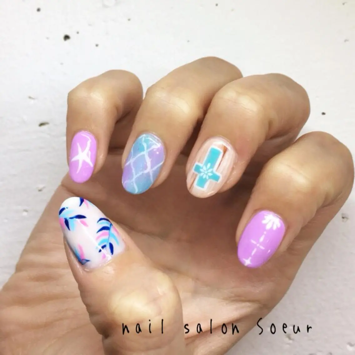 ネイル アートネイル ジェルネイル 春ネイル ハンドネイル nail salon Soeurのネイルデザイン