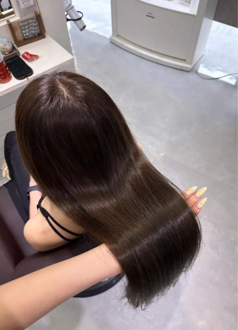 ロング くびれヘア 髪質改善 韓国風ヘア レイヤーカット ロング カット ヘアカラー トリートメント あい❤︎ /髪質改善/韓国巻きのヘアスタイル
