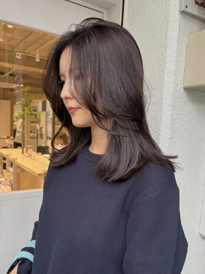 ロング カラー カット ヘアカラー レイヤーカット🍏 オリーブ/ののかのヘアスタイル
