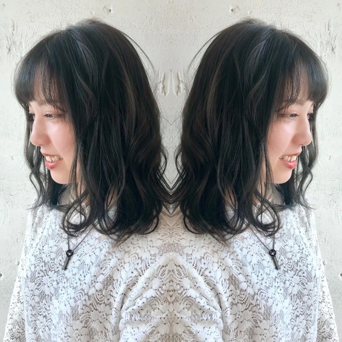 ミディアム アッシュ あらき ちさとのヘアスタイル