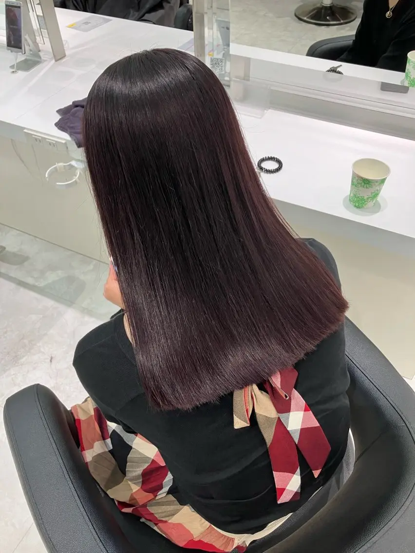 セミロング カラー ヘアアレンジ 💓色落ちまで綺麗な 垢抜けカラー💓のヘアスタイル