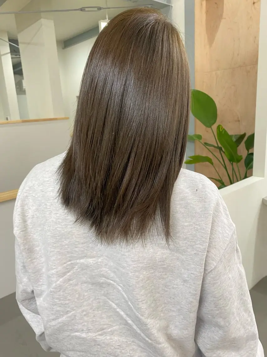 カラー ベージュカラー オリーブベージュ 檜 果歩のヘアスタイル