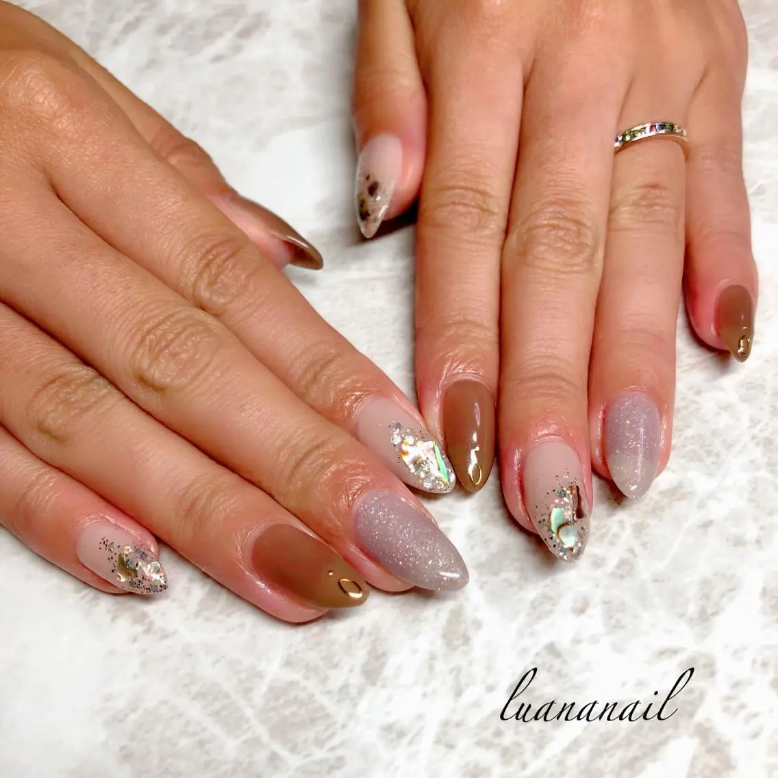 ネイル ブラウン luana nailのネイルデザイン
