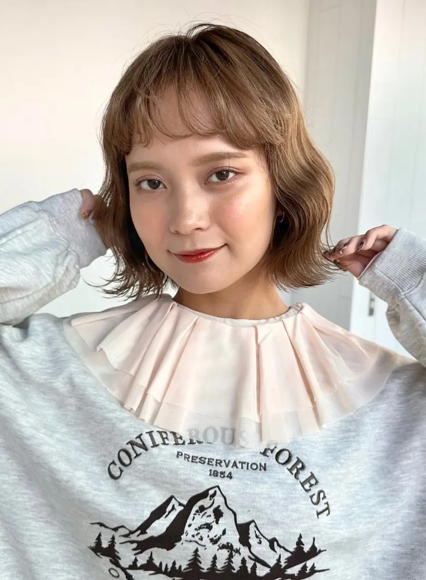 ミディアム カラー 🌷モア 🌷暖色カラー・ボブのヘアスタイル