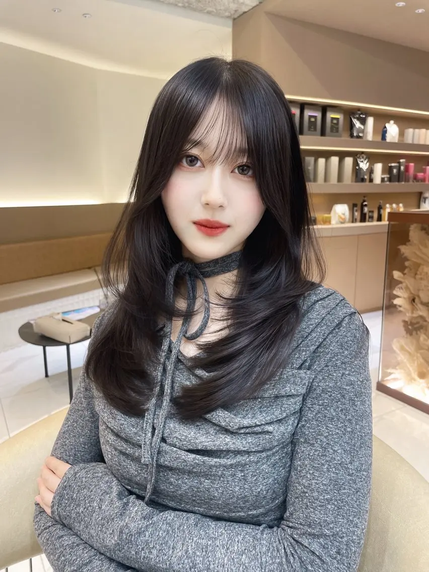 小顔見え🫧前髪カット✂️＋透明感カラー🤎の写真