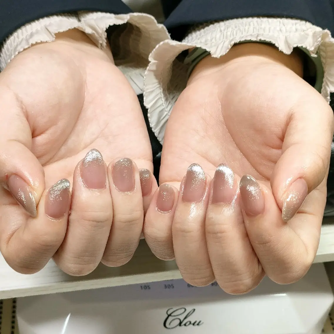ネイル フレンチネイル マグネットネイル マグネットフレンチ シンプルネイル ハンドネイル 吉澤 友恵のネイルデザイン