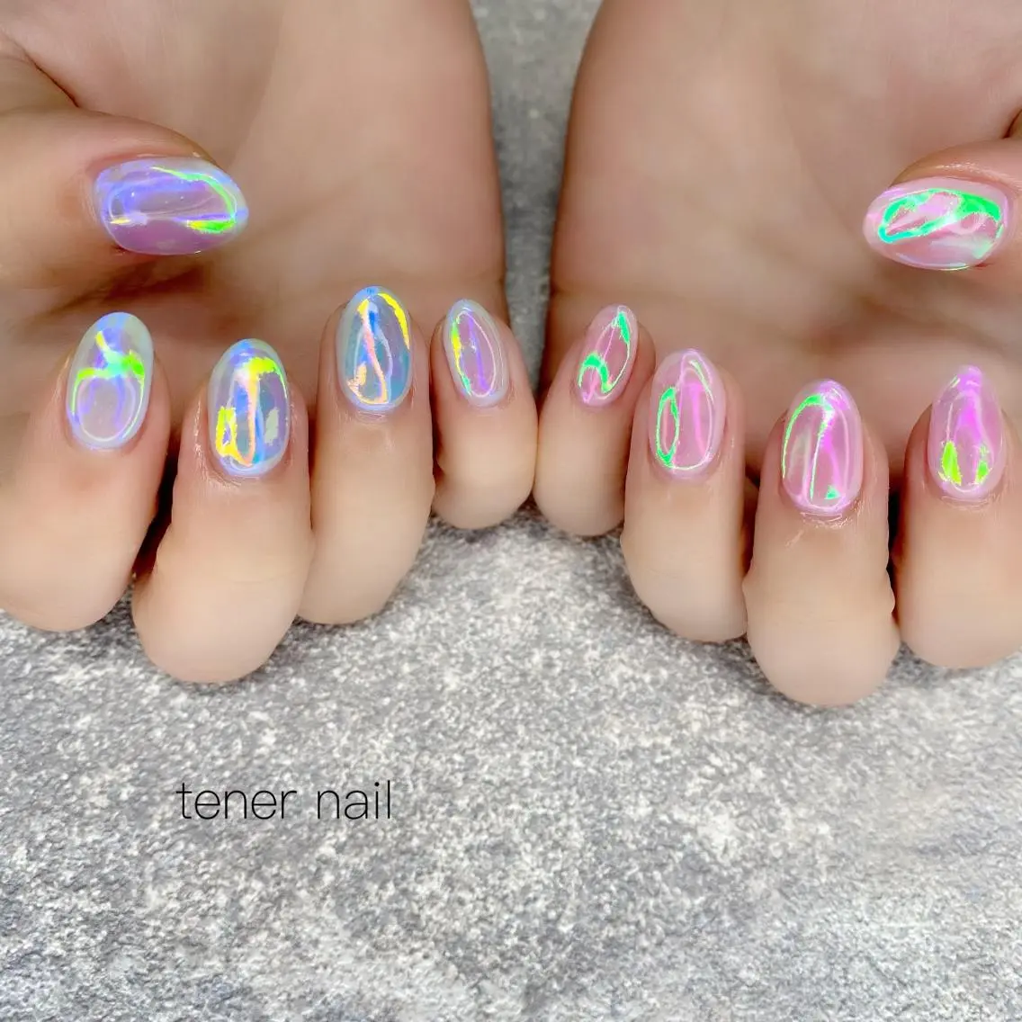 ネイル 氷ネイル・うるうるネイル テネルネイル tener nailのネイルデザイン