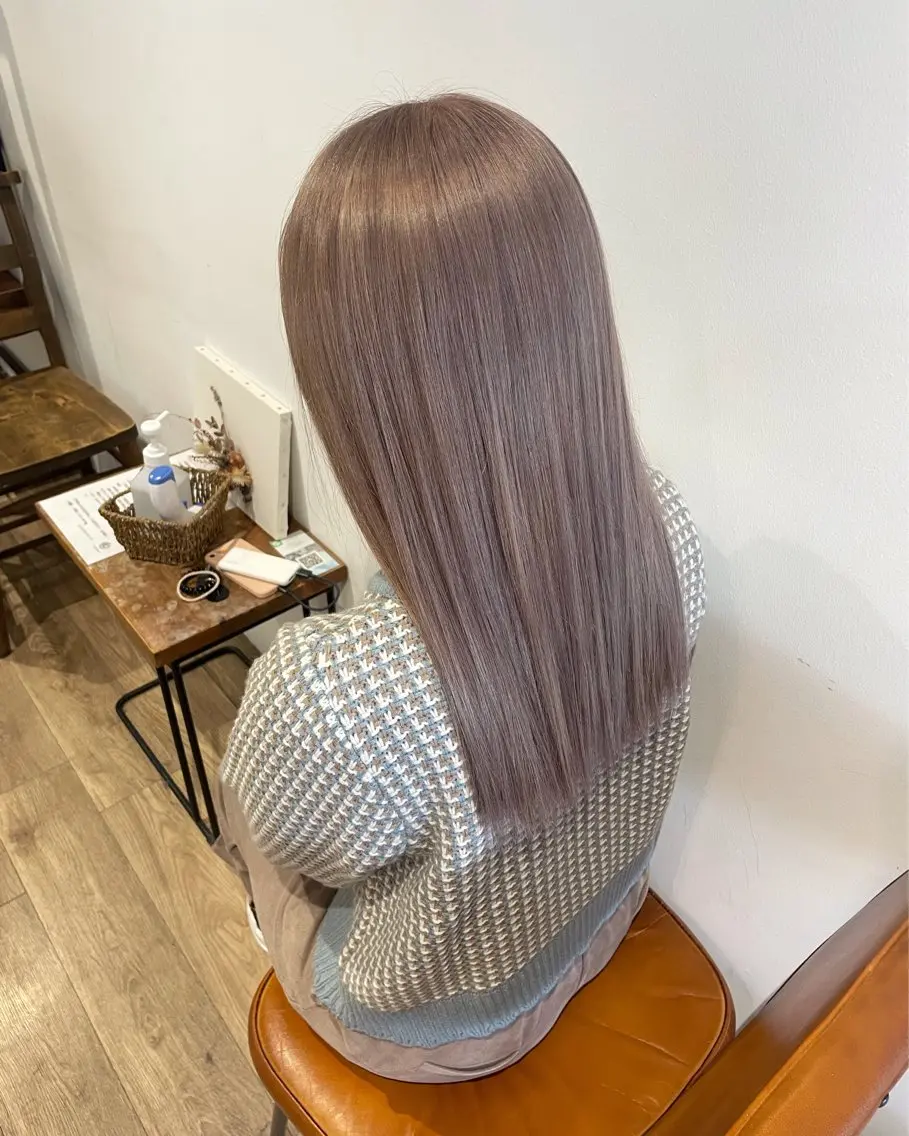 ロング カラー グレージュ ラベンダーカラー ラベンダーグレージュ ラベンダーグレー 鈴木 崇之のヘアスタイル