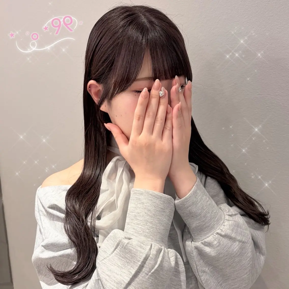 ロング カラー ブラウンカラー チョコレートブラウン カット ヘアカラー 顔周り/ガーリー /ヘアメ/あつはのヘアスタイル