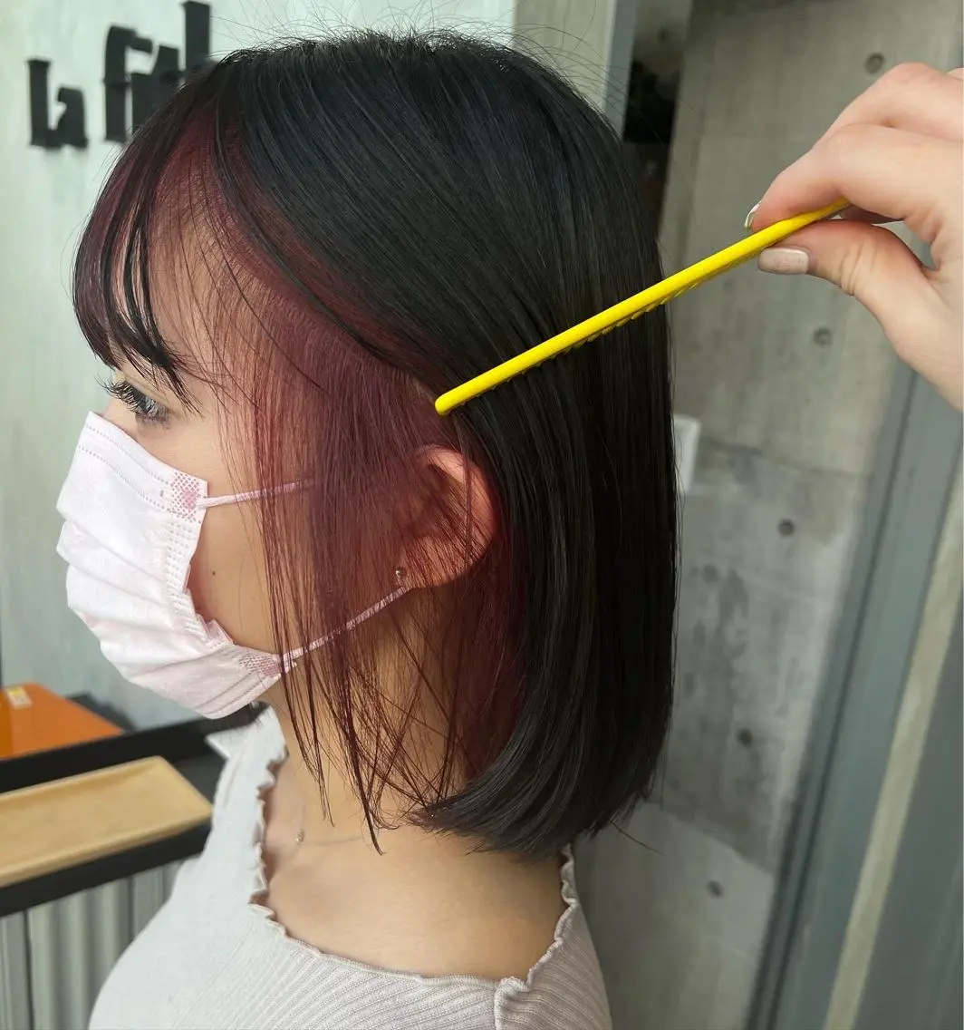 イヤリングカラー+カット+薬剤除去🌈💚の写真
