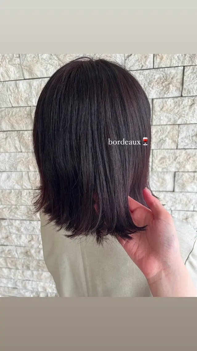 ミディアム カラー ボルドーカラー カット ヘアカラー トリートメント 透明感カラー／ 艶感カラー／RAMUのヘアスタイル