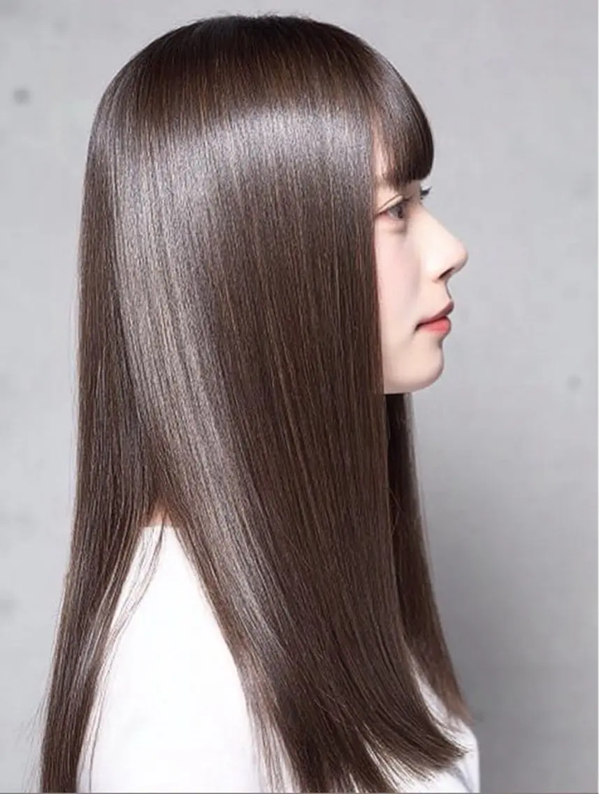ロング パーマ 縮毛矯正 トリートメント 韓国×艶ハイトーンが かわいい✨️リオ🍒のヘアスタイル