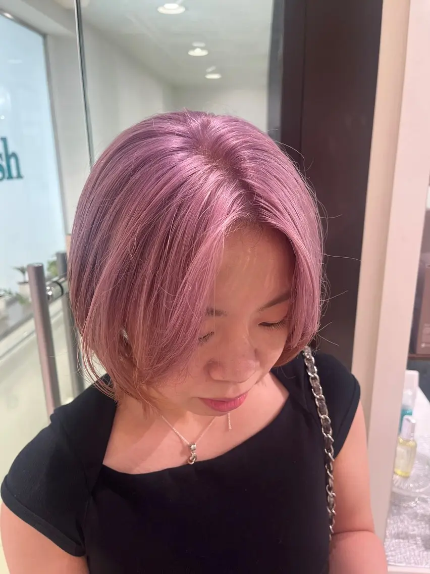 ミディアム カラー カット ヘアカラー トリートメント ヘッドスパ デザインカラー✧ 透明感カラーリノのヘアスタイル