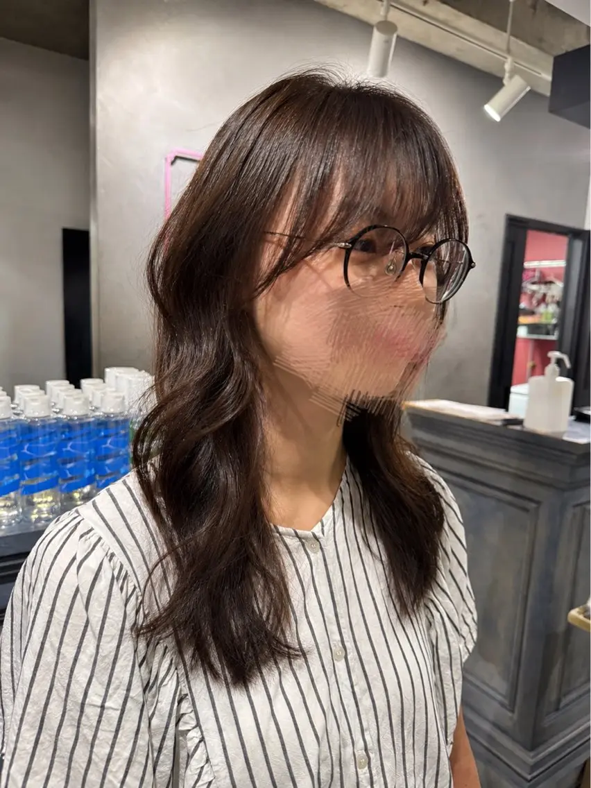 セミロング カラー ブリーチ ブラウンカラー ダブルカラー ブリーチなしカラー ヘアカラー qin／ 天海／Amamiのヘアスタイル