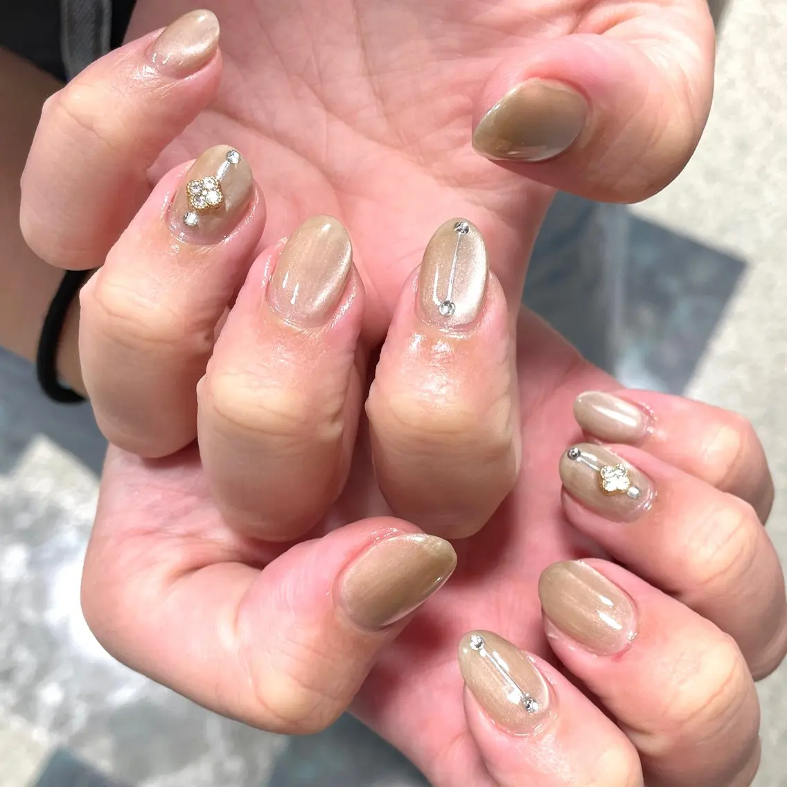 ネイル リボン シンプルネイル LUNI 久屋大通 ˚✧₊⁎/ yuriのネイルデザイン