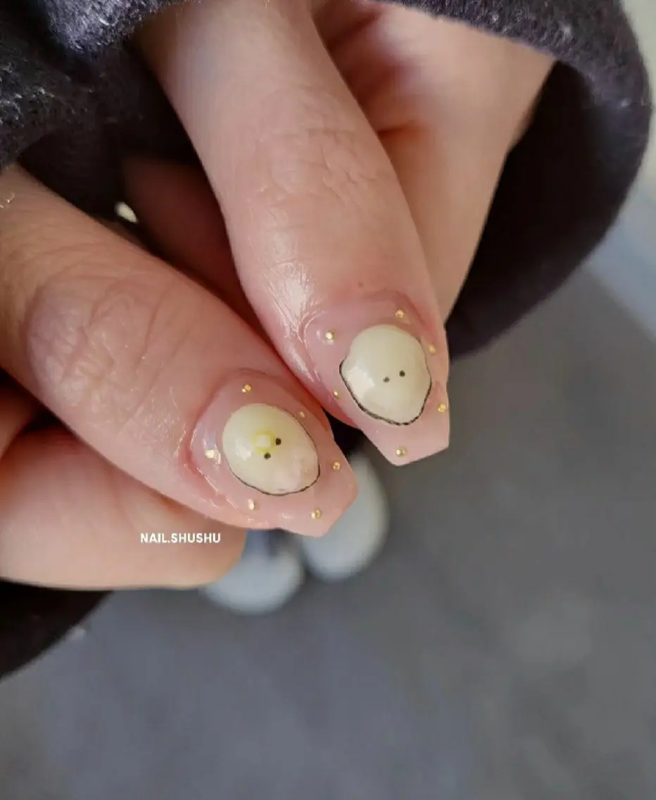 ネイル 持ち込み ニュアンスネイル ワンカラーネイル シンプルネイル 春ネイル ハンドネイル 3dパーツ/流行り 👧shushu❤️のネイルデザイン