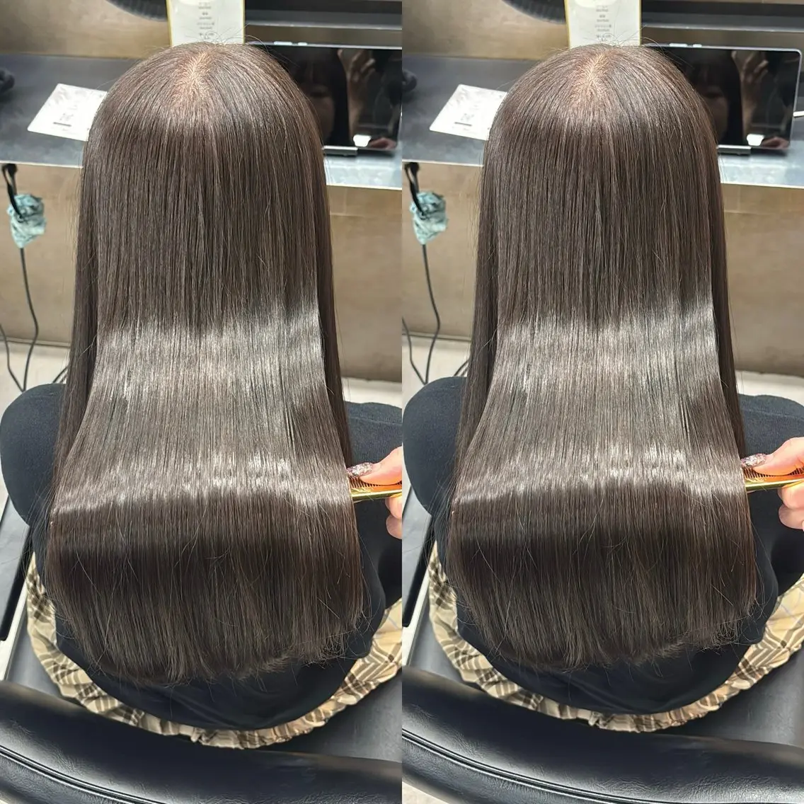 ロング カット ヘアカラー 縮毛矯正 トリートメント 今話題の艶髪矯正 美艶カラー/FUKAのヘアスタイル