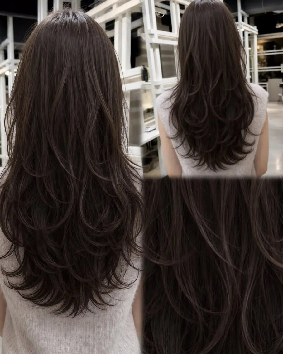 ロング カット ヘアカラー 恵比寿結べるレイヤー 地毛風カラー大場のヘアスタイル